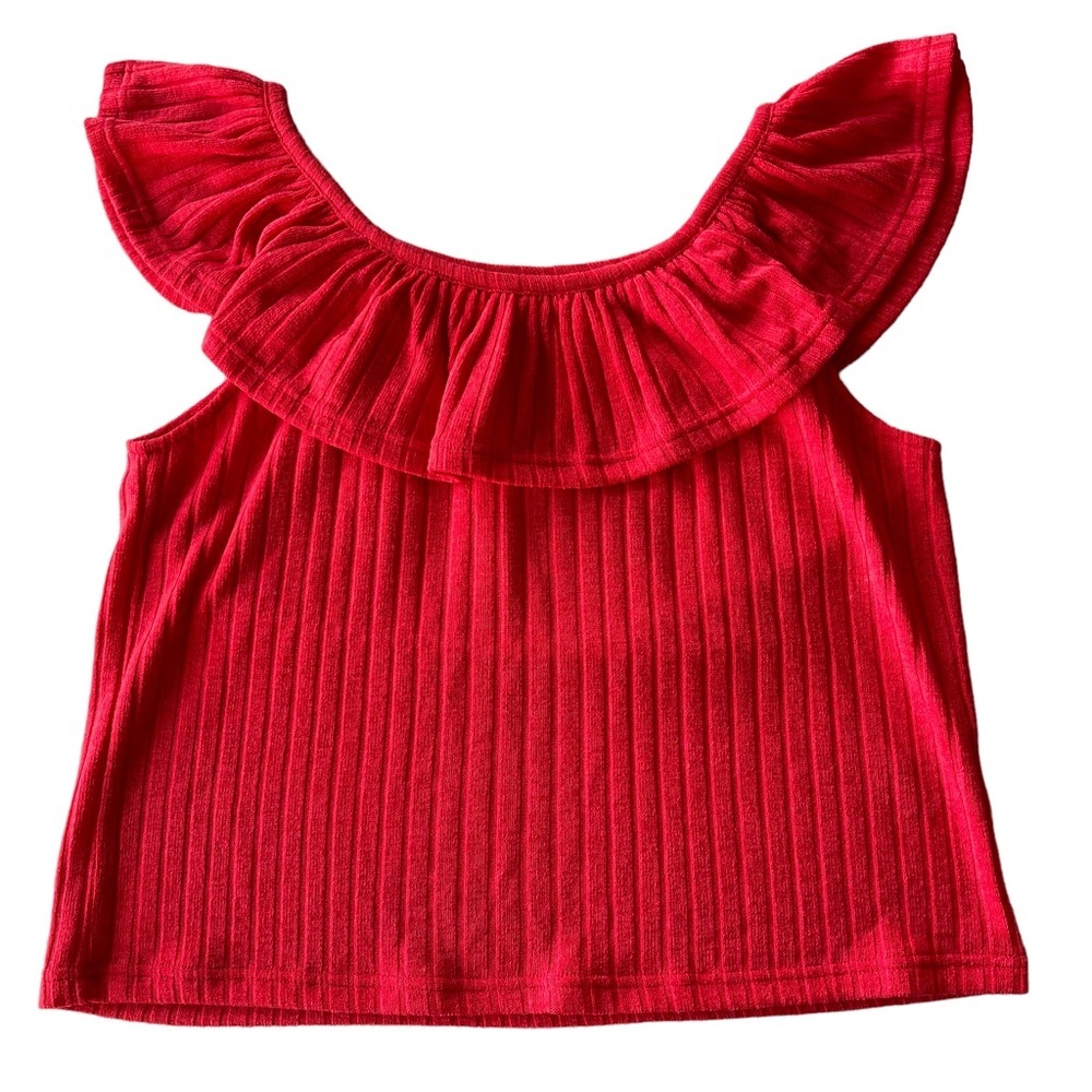 New Jack by BB Dakota Red Crop Off Shoulder Top - Size L